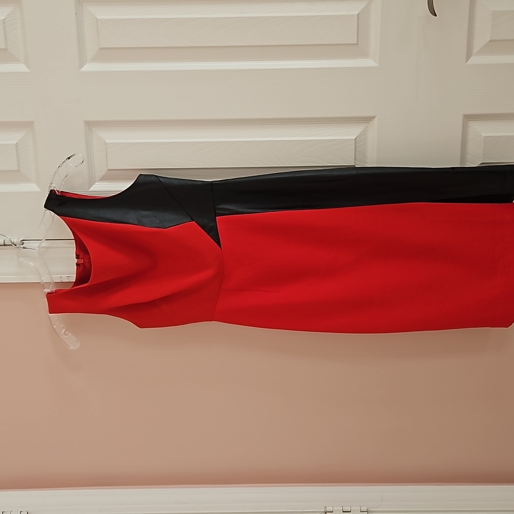 Red and Black Leather Dress
